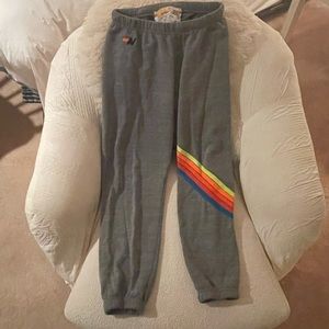 Aviation Nation Grey Neon stripe sweatpants M